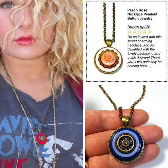 Repurposed button jewelry necklace